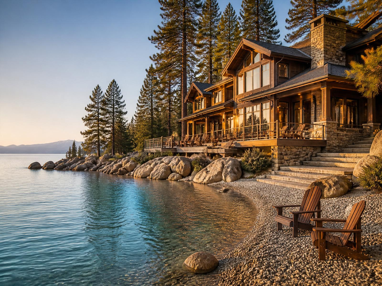 Lakefront home in Zephyr Cove with private beach access
